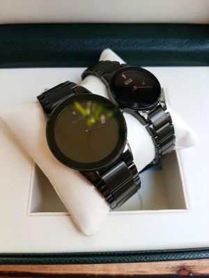 Đồng hồ cặp nam nữ Citizen Axiom EcoDrive đen ngầu